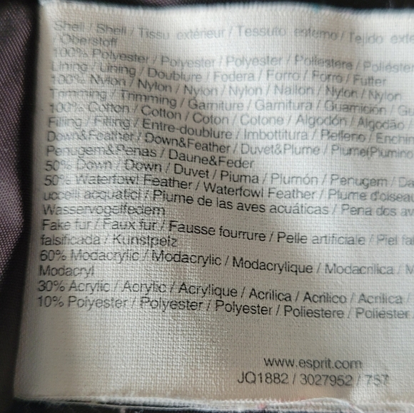 ESPRIT Down Filled Quilted Brown Winter Coat Size 0 - Picture 6 of 7